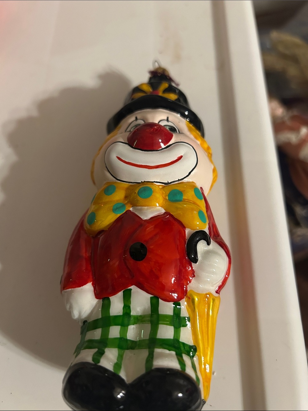 Holiday Clown Ornament - Red, Yellow & Green 6 inches